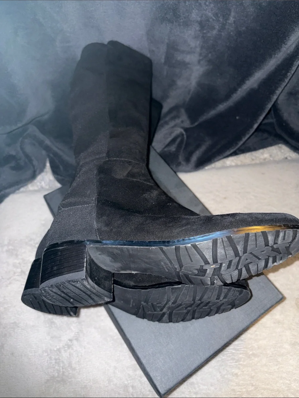 Stuart Weitzman 5050 Black Over-the-Knee Leather Boots